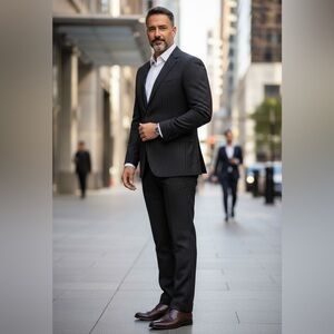 Hugo Boss Men’s Pinstripe 2 Piece Suit Jacket and Pants 40R / 34W